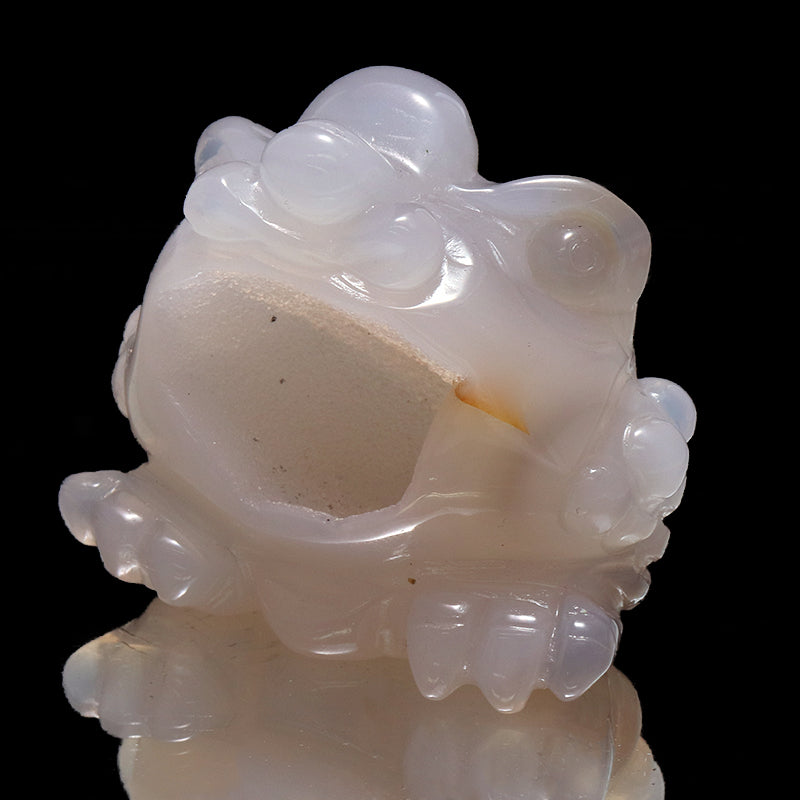 スマイルメノウ 三脚蟾蜍 手彫り