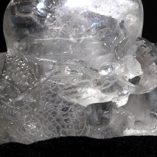 【動画】【一点物】　彫り物　水晶　龍　ブラジル産　 [co-g1376]