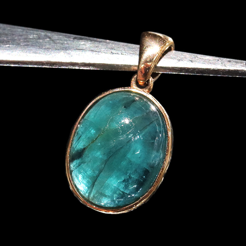 グランディディエライト＜マダガスカル産＞　オーバル型　約8.5×9mm　K18　ゴールド　ペンダントトップ [co-g2315]