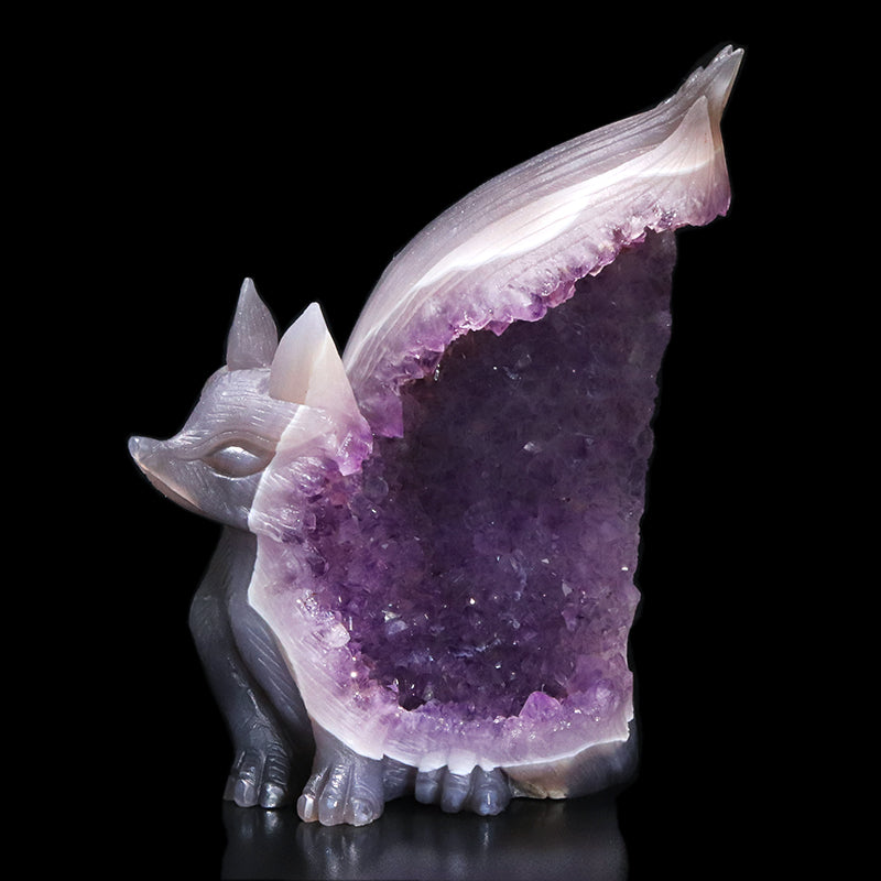 九尾　九尾の狐　カービング　ドリームアメジスト　ドリアメ　月　星　天然石 天然石 l 九尾の狐 – 天然石卸ストーンクラブ