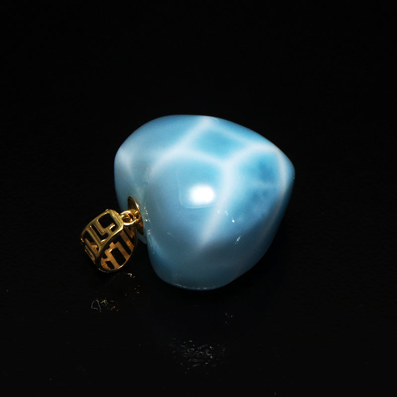 ペンダントトップ ラリマー＜ドミニカ産＞ ハート型 約12.5×12mm