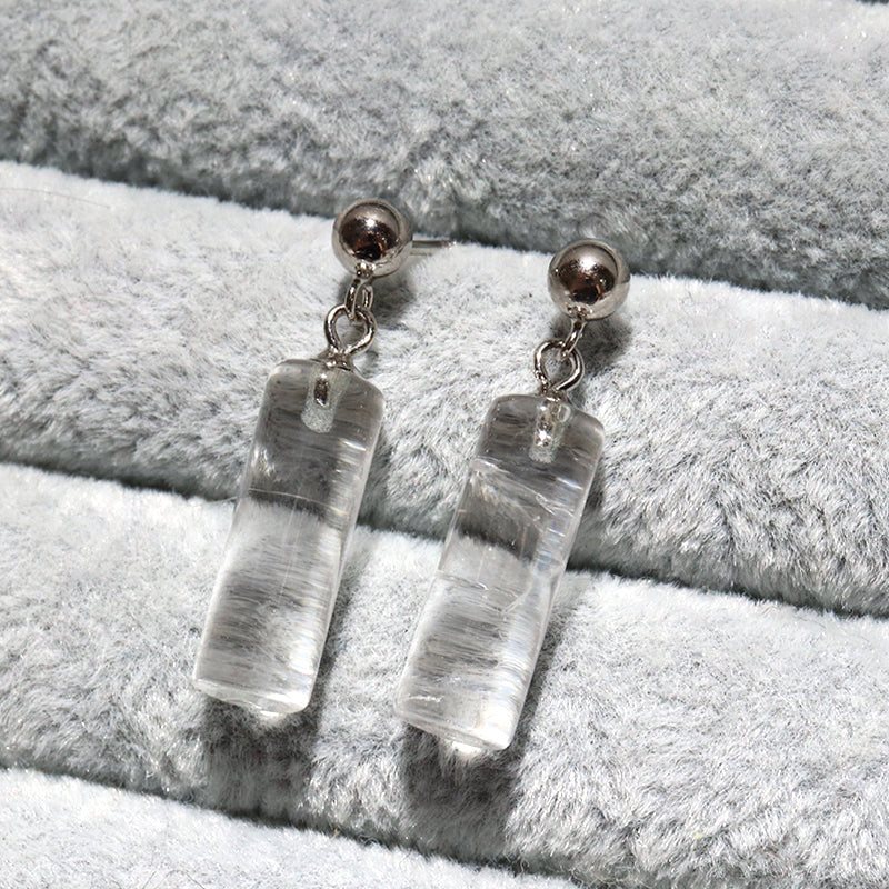 レムリアンシード＜コロンビア産＞　円柱型　約6～7×12～16mm　突き刺し型　ピアス　Silver925　シルバー [co-g2814]
