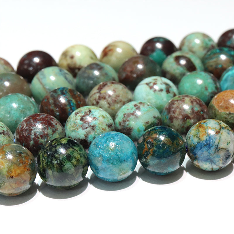 クリソコラ＜ブラジル産＞　連　丸約10mm [co-g2324]