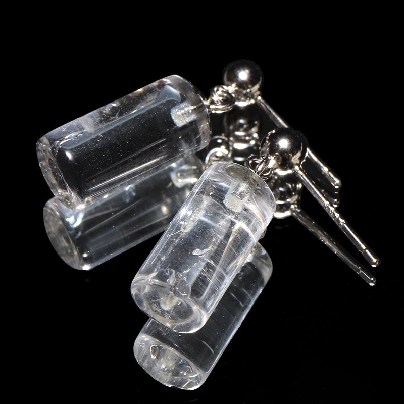 レムリアンシード＜コロンビア産＞　円柱型　約6～7×12～16mm　突き刺し型　ピアス　Silver925　シルバー [co-g2814]