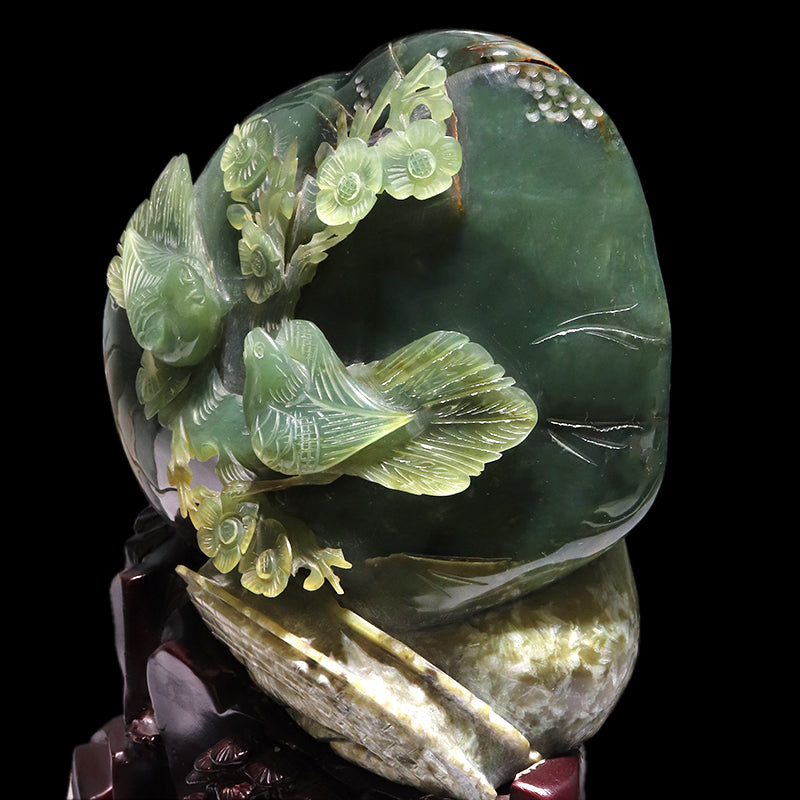 中国　玉石岫玉彫刻　玉器　環　装飾品　C　4572 中国 玉石岫玉彫刻 玉器 環 装飾品 C 4572 美術品・アンティーク