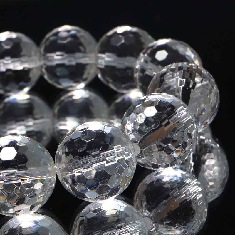 ブレス　天然水晶＜ブラジル産＞　山梨研磨　128面ハンドカット  [co-g1427]