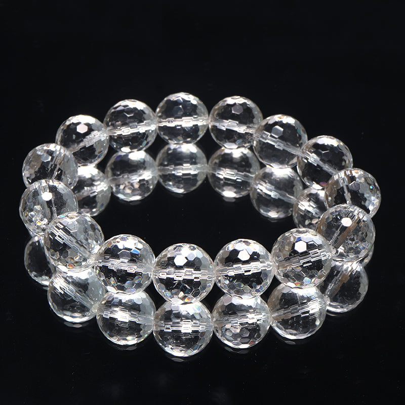 ブレス　天然水晶＜ブラジル産＞　山梨研磨　128面ハンドカット  [co-g1427]