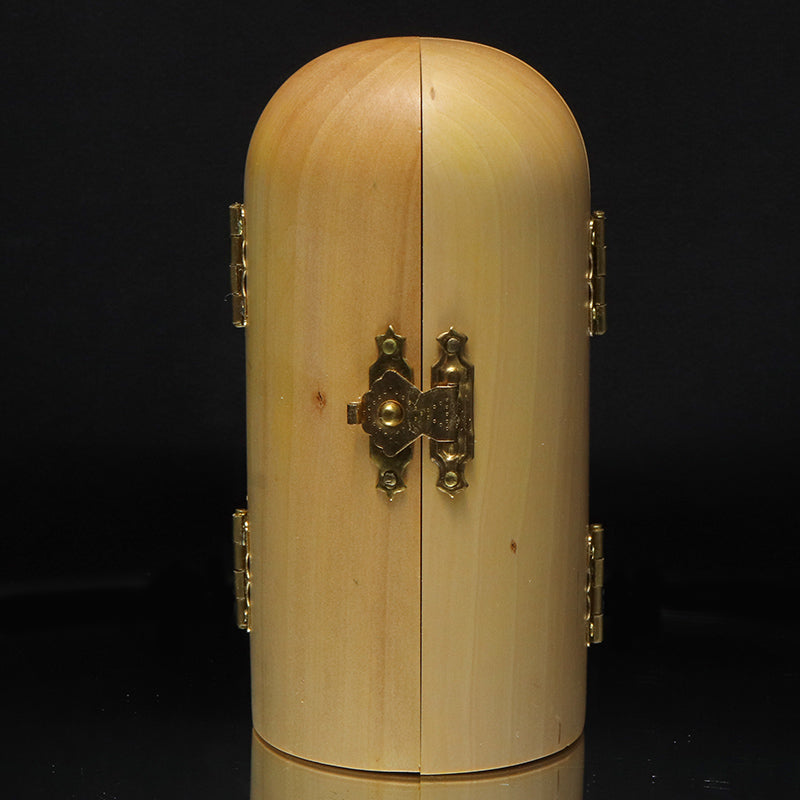 柘植の木彫り　仏像　筒型　約幅5×奥5×高10cm（開扉時約幅12.5cm）全4種　彫り物 [co-g3451]