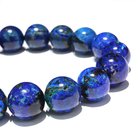 アズライト＜ラオス産＞　ブレス　丸　[co-g2332]