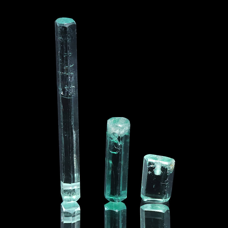 アクアマリン　スティック・バー型　約5～30×3～6mm　穴あき　一本売り　ペンダントトップ [co-g3456]