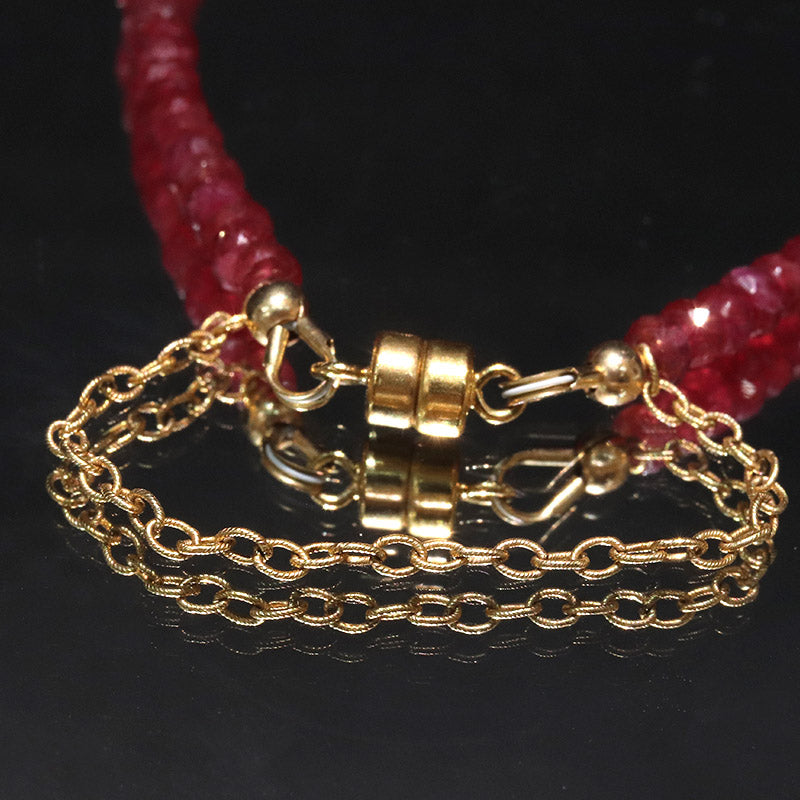 ルビー　タイヤカット　約3～4mm　マグネット式　ステンレス製 [co-g2337]