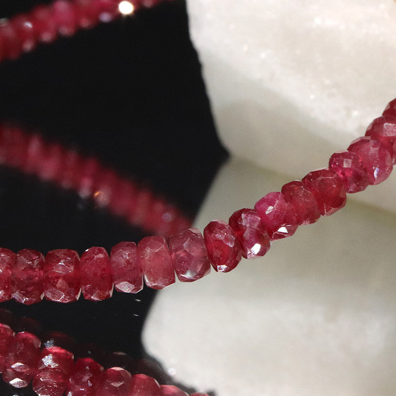 ルビー　タイヤカット　約3～4mm　マグネット式　ステンレス製 [co-g2337]