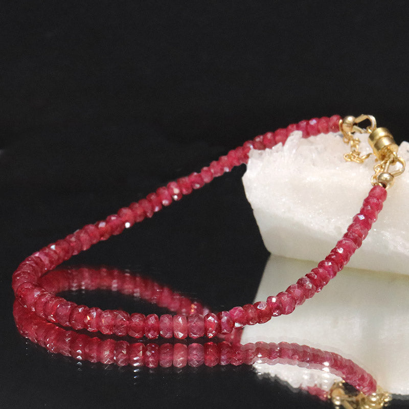 ルビー　タイヤカット　約3～4mm　マグネット式　ステンレス製 [co-g2337]