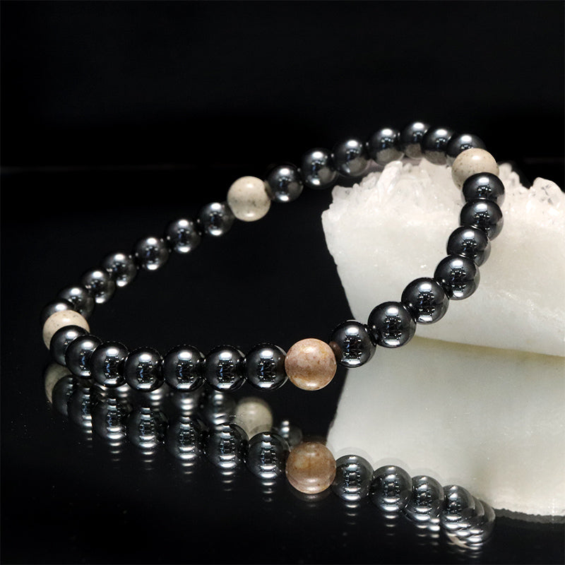【ことほぎ】【日本銘石】【割引不可】ブレス　磁石×北投石×姫川薬石　丸　約6mm　全4種　日本製   [co-g1471]