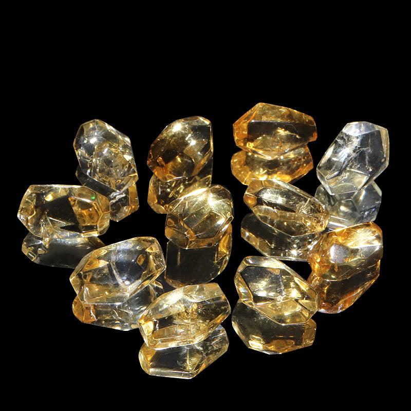 シトリン＜ブラジル産＞　穴なし　約横7～11×縦10～18mm　バラ石　ランダム発送　 [co-g3452]