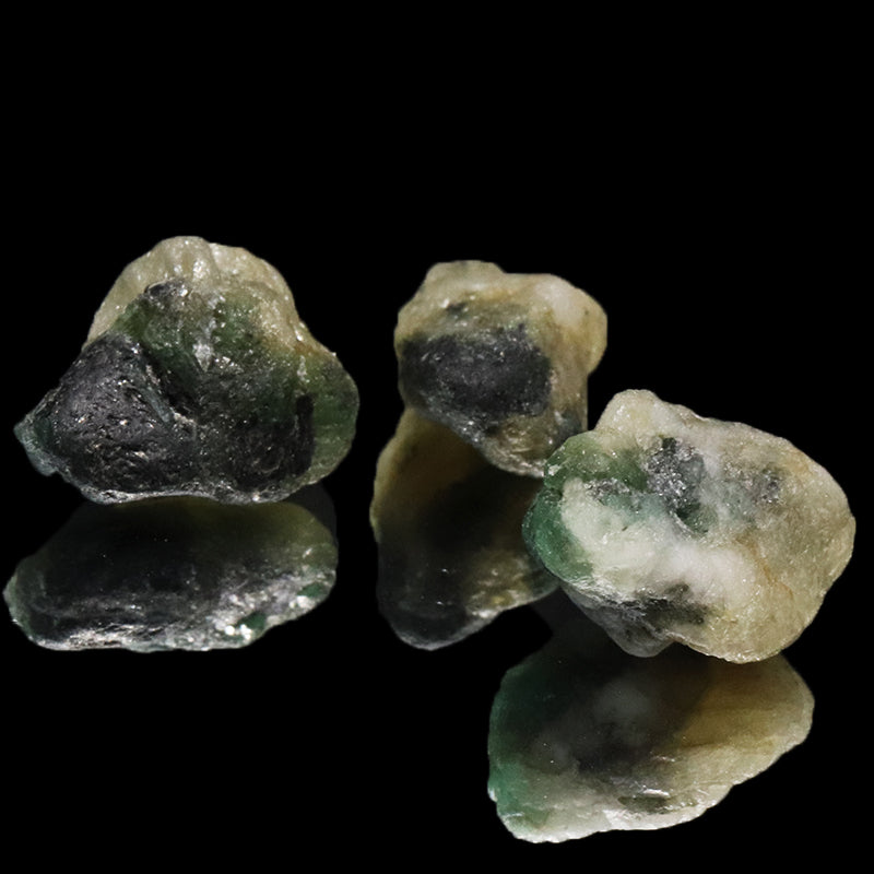原石　フェナカイト＆エメラルド　共生鉱　ブラジル産　約6～7.5ct  [co-g1472]
