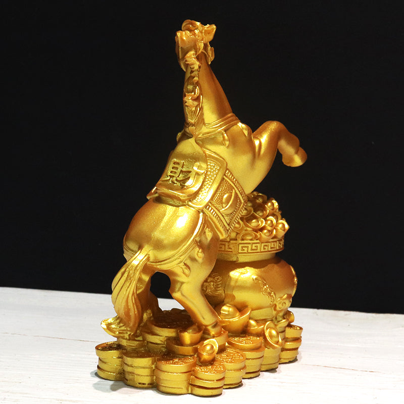 【10/20週に入荷・発送予定】置物　聚宝盆　馬　干支　午　古銭　元宝 [co-g1513]