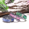 Shape Memory Ring, Terahertz and Natural Stone Gradient, with K18 Mirror Ball, Made in Japan [co-g0524]