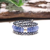 Shape Memory Ring, Terahertz and Natural Stone Gradient, with K18 Mirror Ball, Made in Japan [co-g0524]