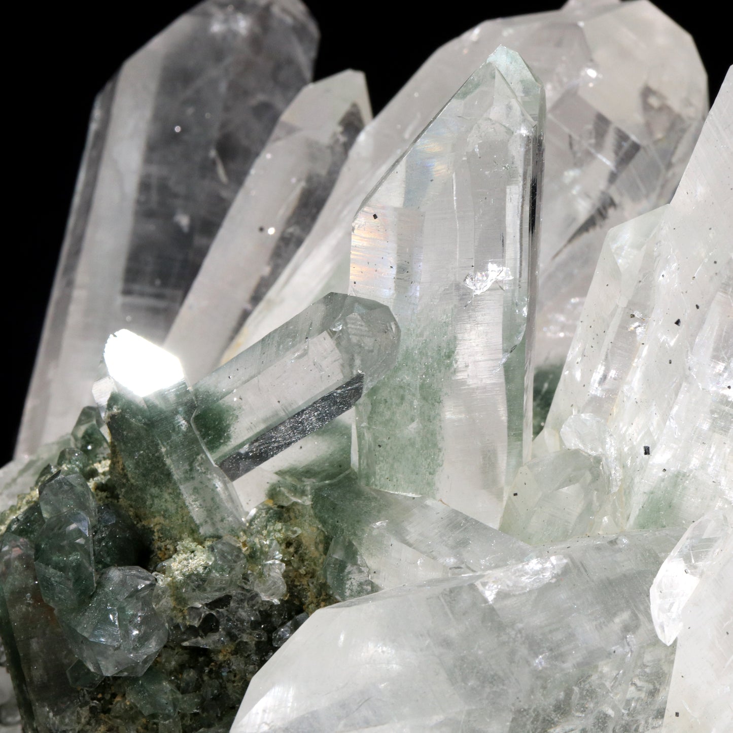 【一点物】【動画】ガネーシュヒマール水晶＜ガネーシュヒマール産＞　ヒマラヤ水晶　クラスター　台座付き  [co-g2360]