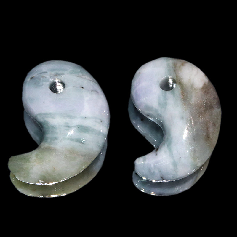 【日本銘石】糸魚川翡翠　ブルー＜新潟県/糸魚川市産＞　勾玉　約29mm　証明書付き [co-g2367]