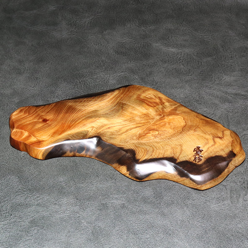 【パワーズウッド】屋久杉＜鹿児島県/屋久島産＞　油木　寅柄　プレート  [co-g2370]