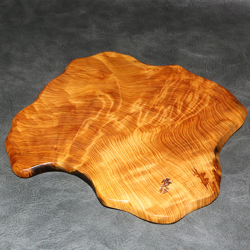 【パワーズウッド】屋久杉＜鹿児島県/屋久島産＞　油木　寅柄　プレート  [co-g2370]