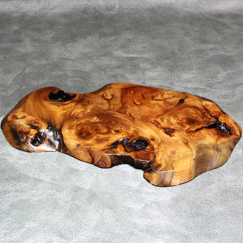 【パワーズウッド】屋久杉＜鹿児島県/屋久島産＞　油木　寅柄　プレート  [co-g2370]