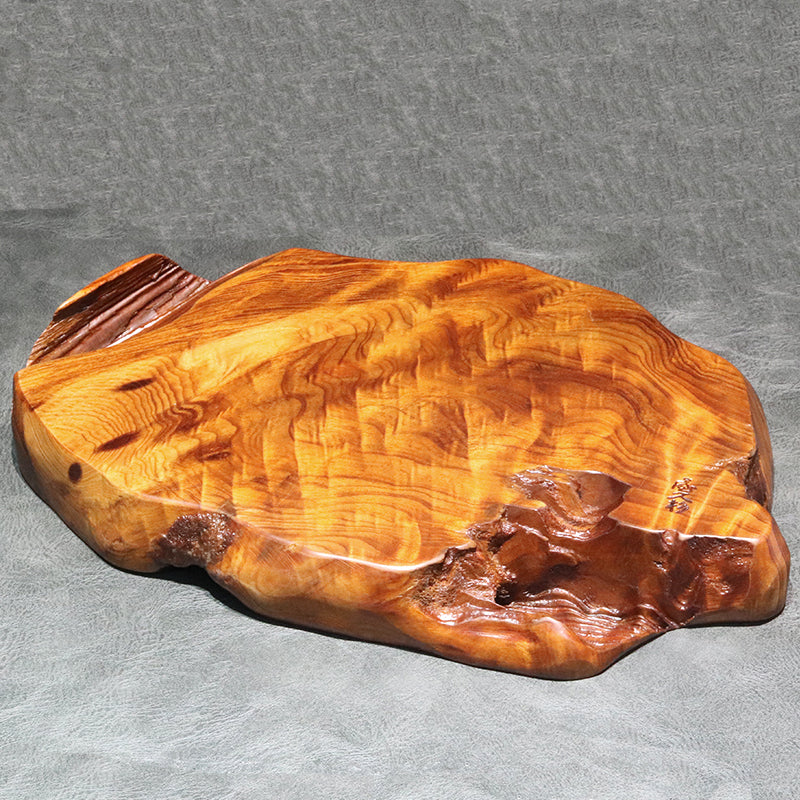 【パワーズウッド】屋久杉＜鹿児島県/屋久島産＞　油木　寅柄　プレート  [co-g2370]