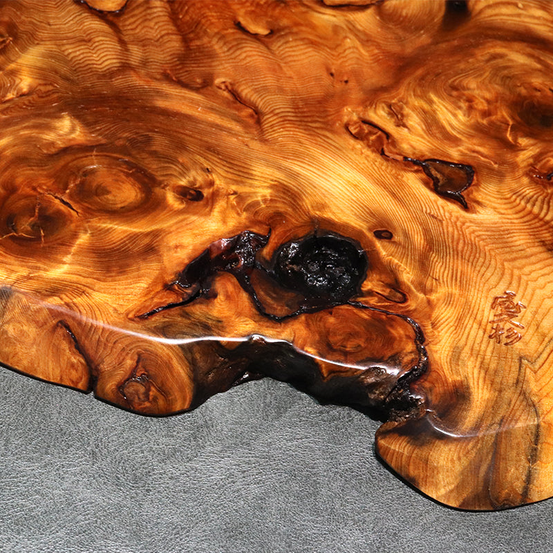 【パワーズウッド】屋久杉＜鹿児島県/屋久島産＞　油木　寅柄　プレート  [co-g2370]