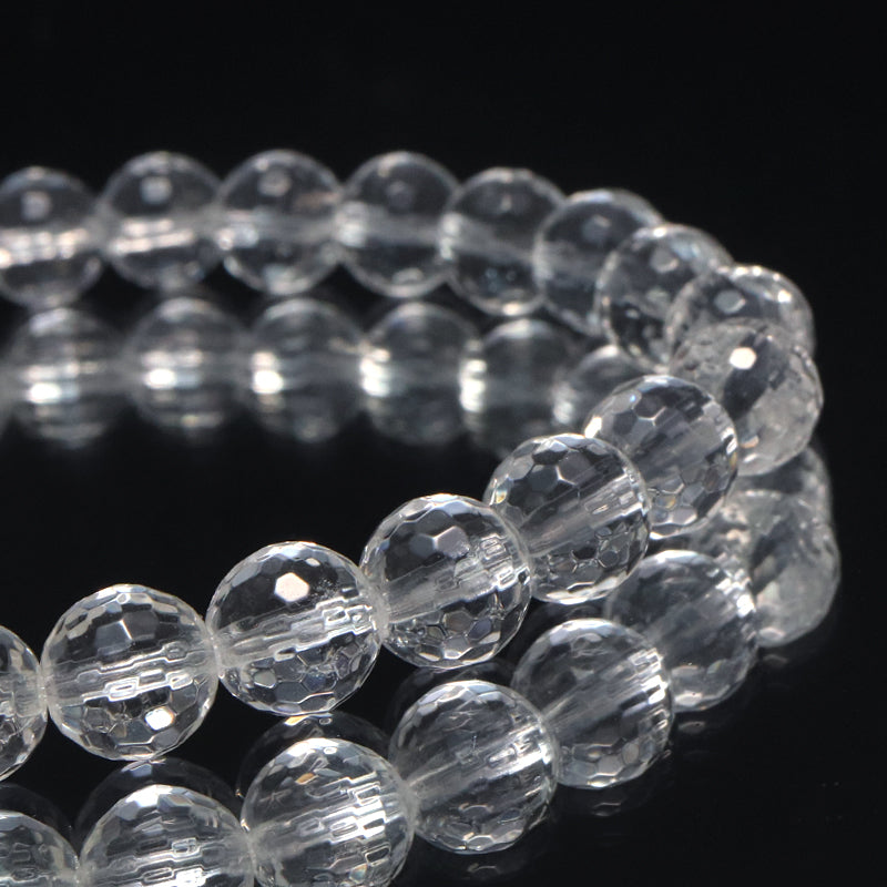 ブレス　天然水晶＜ブラジル産＞　山梨研磨　128面ハンドカット  [co-g1427]