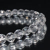 Natural Quartz Crystal Bracelet (Brazilian), Polished in Yamanashi, 64 Hand-Cut Facets [co-g1550]