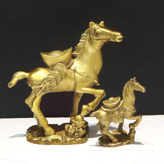 置物　銅製　馬　干支　午 [co-g1551]