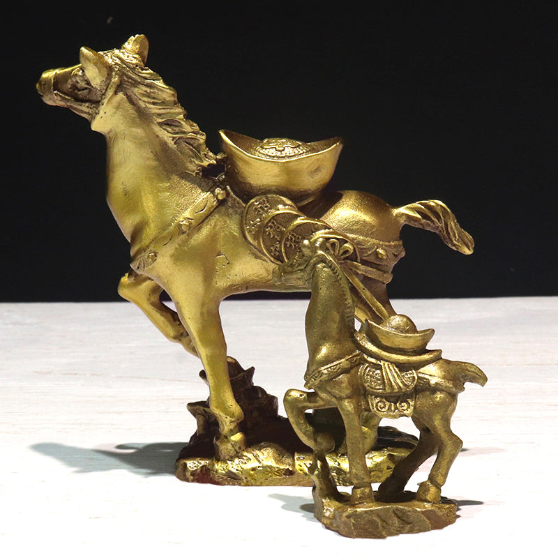 置物　銅製　馬　干支　午 [co-g1551]