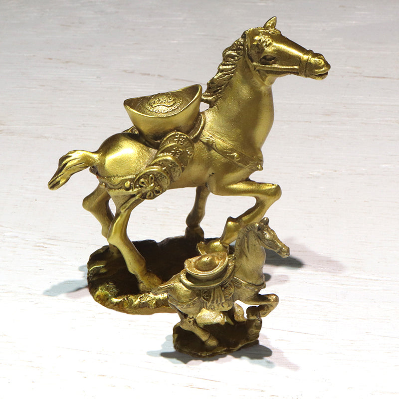 置物　銅製　馬　干支　午 [co-g1551]