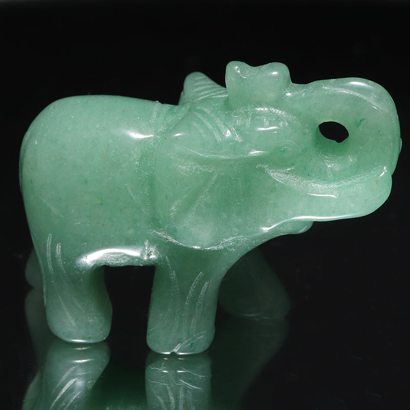 【現品限り】翡翠　象　約横14×縦6×高10mm　彫物 [co-g3485]