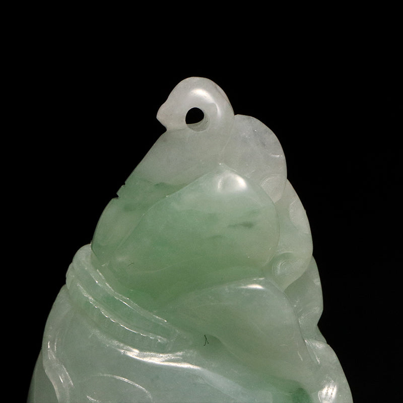 本翡翠＜ミャンマー産＞　金袋　約20×33mm　穴あり　ペンダントトップ [co-g2863]