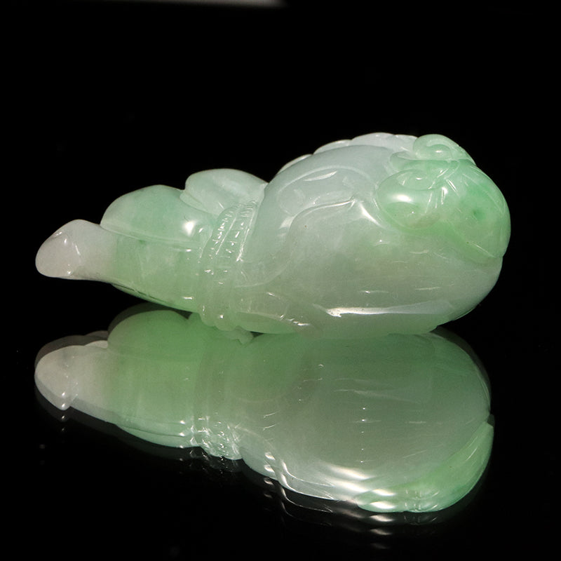 本翡翠＜ミャンマー産＞　金袋　約20×33mm　穴あり　ペンダントトップ [co-g2863]