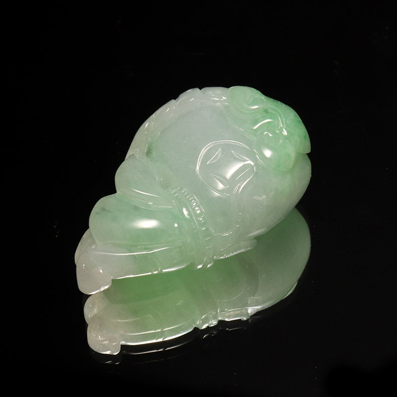 本翡翠＜ミャンマー産＞　金袋　約20×33mm　穴あり　ペンダントトップ [co-g2863]