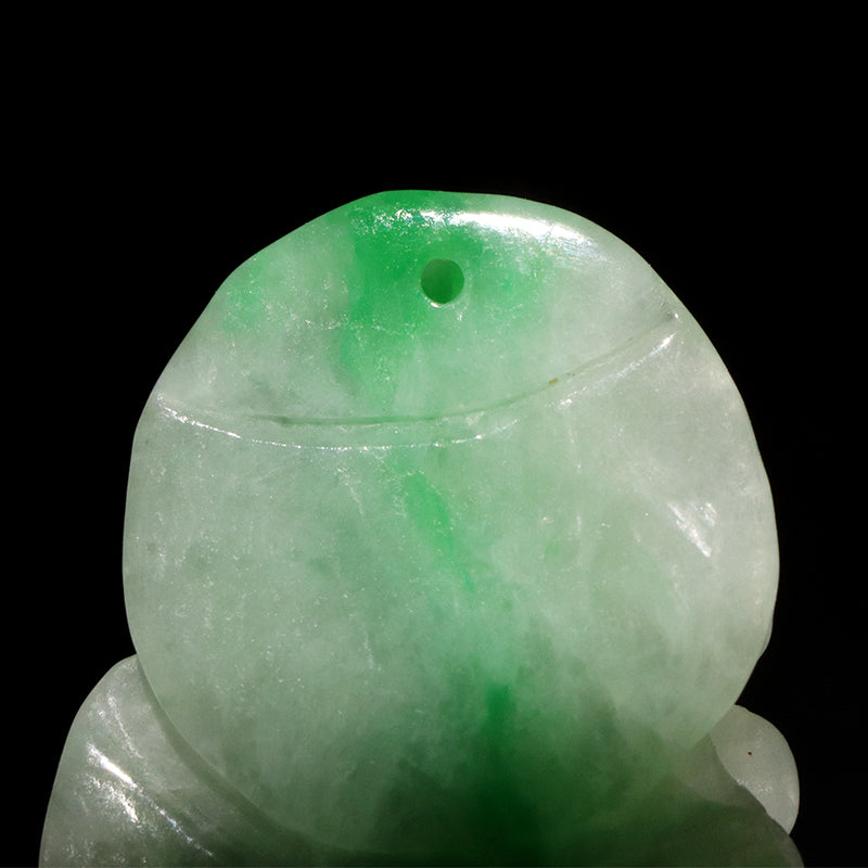 本翡翠＜ミャンマー産＞　鳳凰　約18×55mm　穴あり　ペンダントトップ [co-g2865]