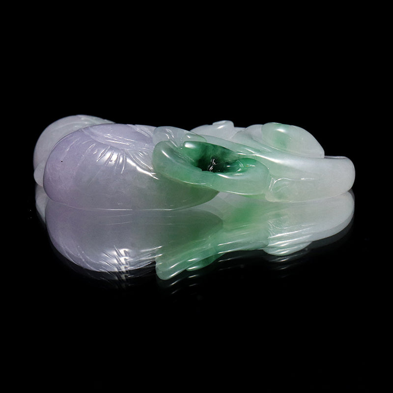 本翡翠＜ミャンマー産＞　如意　約20×33mm　穴あり　ペンダントトップ [co-g2862]
