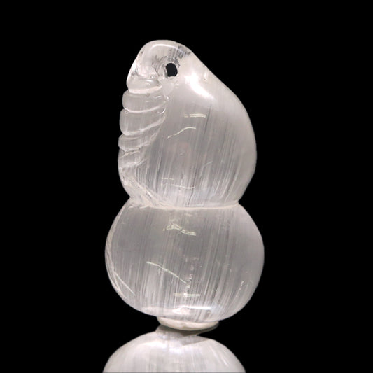 彫り物　ニードルイントパーズ＜ブラジル産＞　瓢箪(ひょうたん)　約15mm×約28mm [co-g0580]