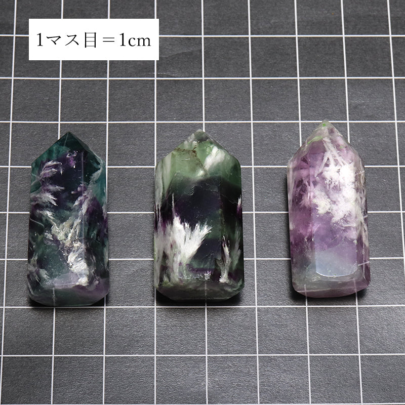 エンジェルフェザーフローライト　六角柱　約3～4×1～2cm　ランダム発送 [co-g3508]