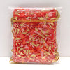 Limited-time offer: Organza bags, rose pattern, red, set of 10 [co-g1580]