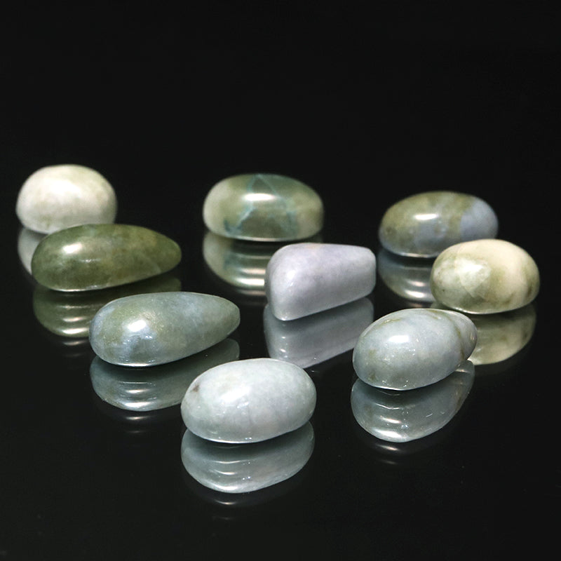 【日本銘石】ルース　若桜翡翠＜鳥取県産＞　約8～10mm×約10～15mm　ランダム発送 [co-g1591]