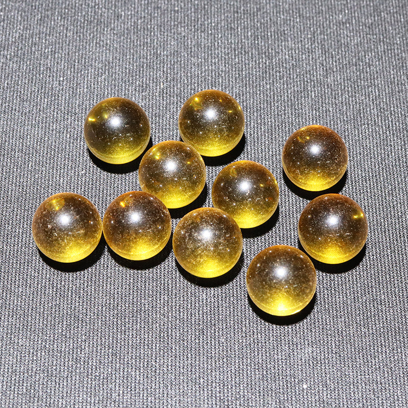 合成シトリン　丸玉　約10mm　10個入 [co-g3525]