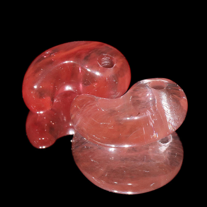 合成チェリークォーツ　勾玉　約16×11mm [co-g2430]