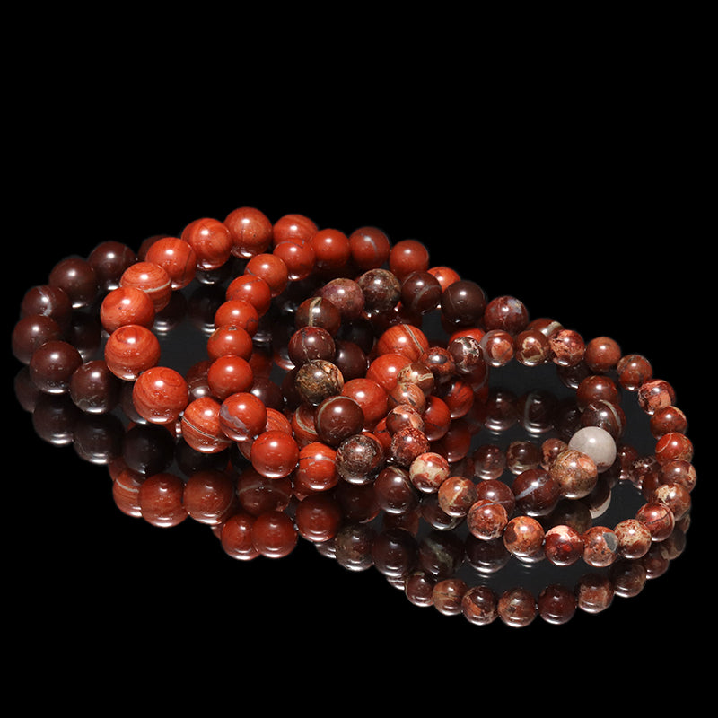 【日本銘石】ブレス　佐渡赤玉石＜新潟県佐渡市産＞　赤　丸  [br-g8098]