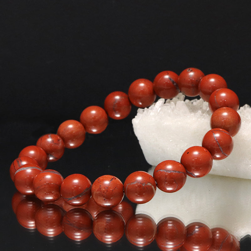【日本銘石】ブレス　佐渡赤玉石＜新潟県佐渡市産＞　赤　丸  [br-g8098]