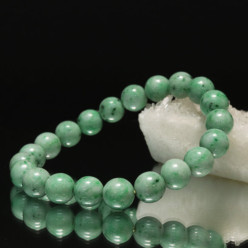 【日本銘石】ブレス　糸魚川翡翠＜新潟県産＞　丸　約9mm　[co-g1594]